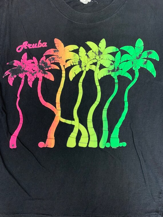 Vintage 1990s Aruba Palm Tree Puff Print T-Shirt - image 3