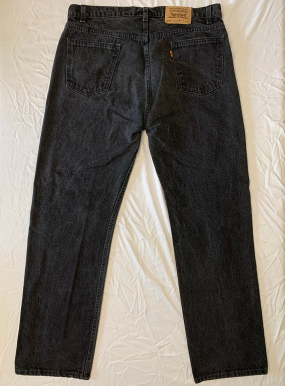 Vintage 1970s Levi’s 505 Black Denim Jeans Orange… - image 2