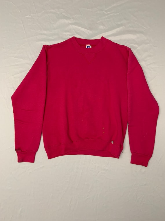 Vintage 1980s Russell Hot Pink Sweatshirt