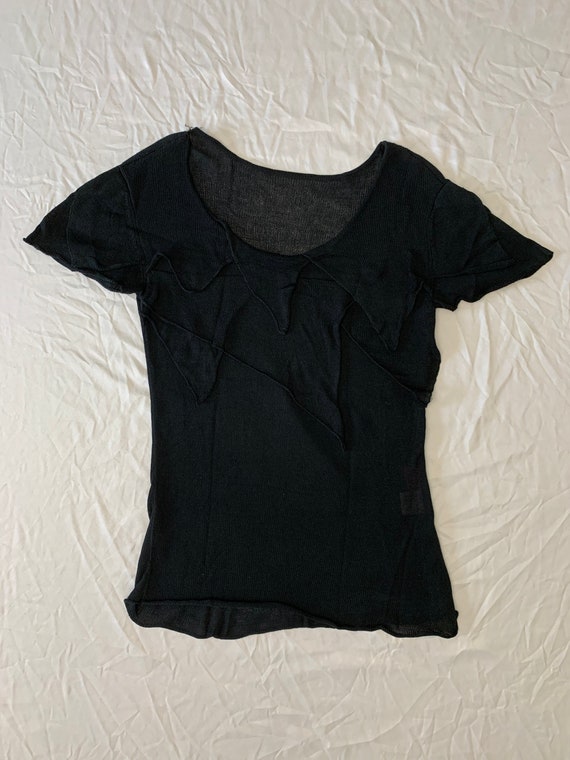 Vintage Issey Miyake Heart Haat Black Knit T-shirt