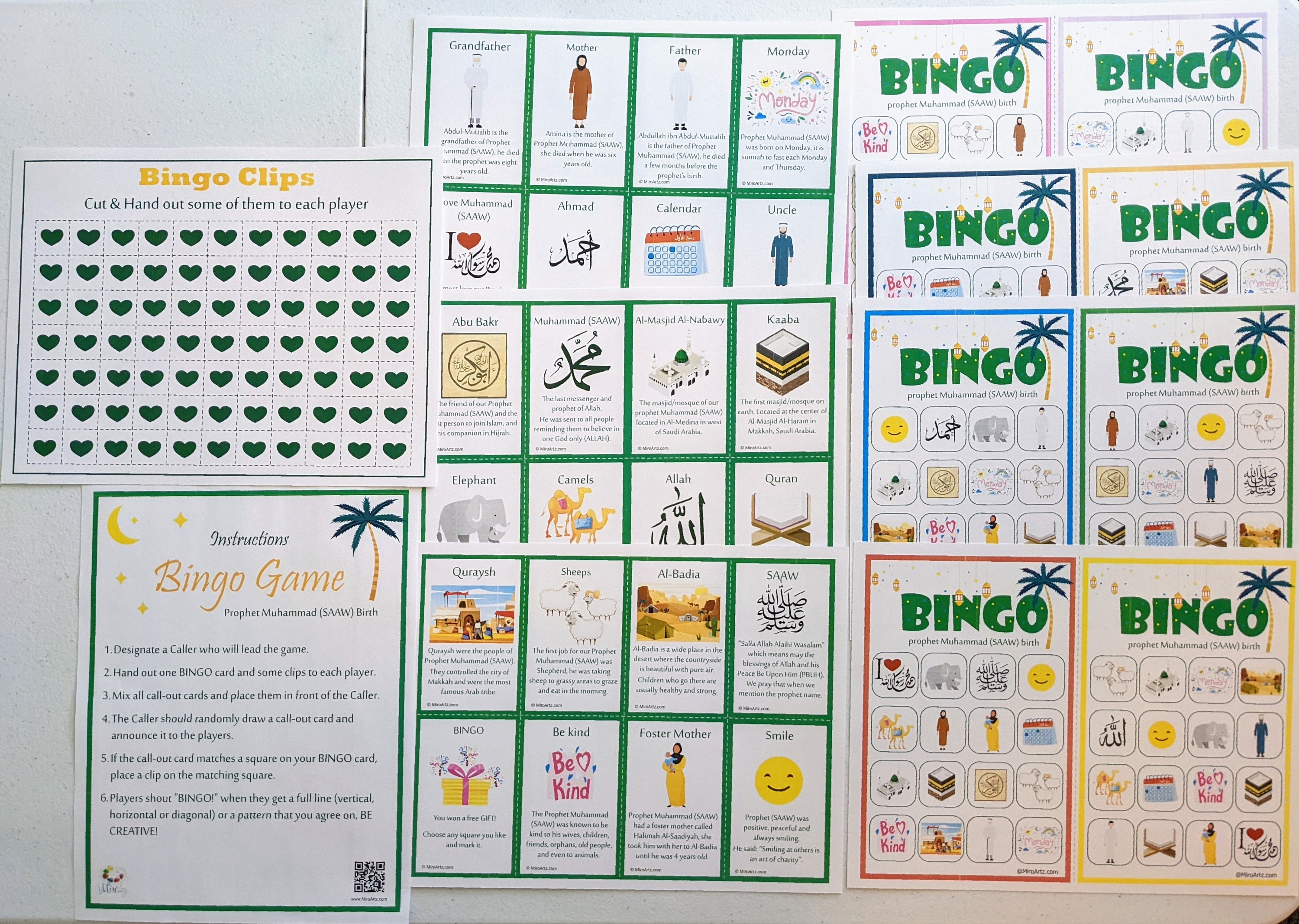 Printable Islamic BINGO Game Islamic Educational Game Etsy