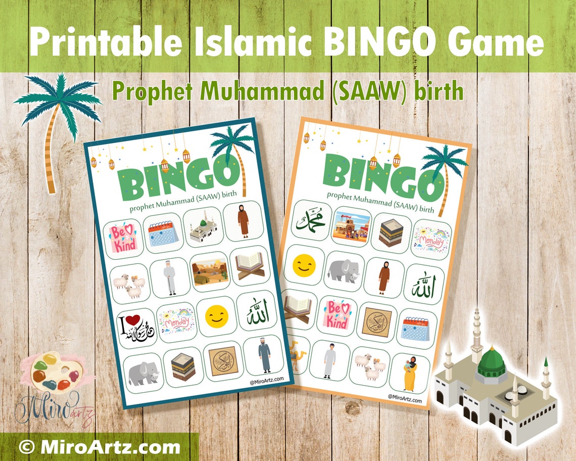 Printable Islamic BINGO Game Islamic Educational Game Etsy