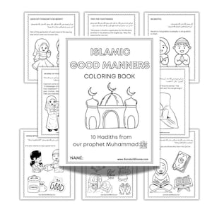Printable Islamic Good Manners | Islamic Activities | Islamic Coloring Book | Prophet Muhammad Hadiths  | Muslim Kid | Islamic Educational