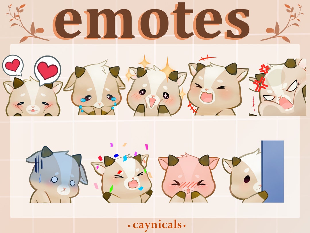 GOAT EMOTES 9 Twitch Discord Youtube Streaming Cute Kawaii Chibi Goats