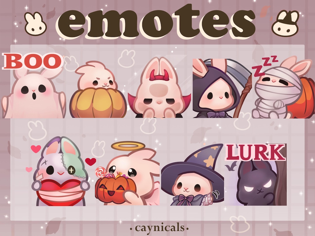 Wicked Rabbit Emotes HALLOWEEN BUNNY EMOTES (9) | Twitch | Discord | Youtube | Kick ...