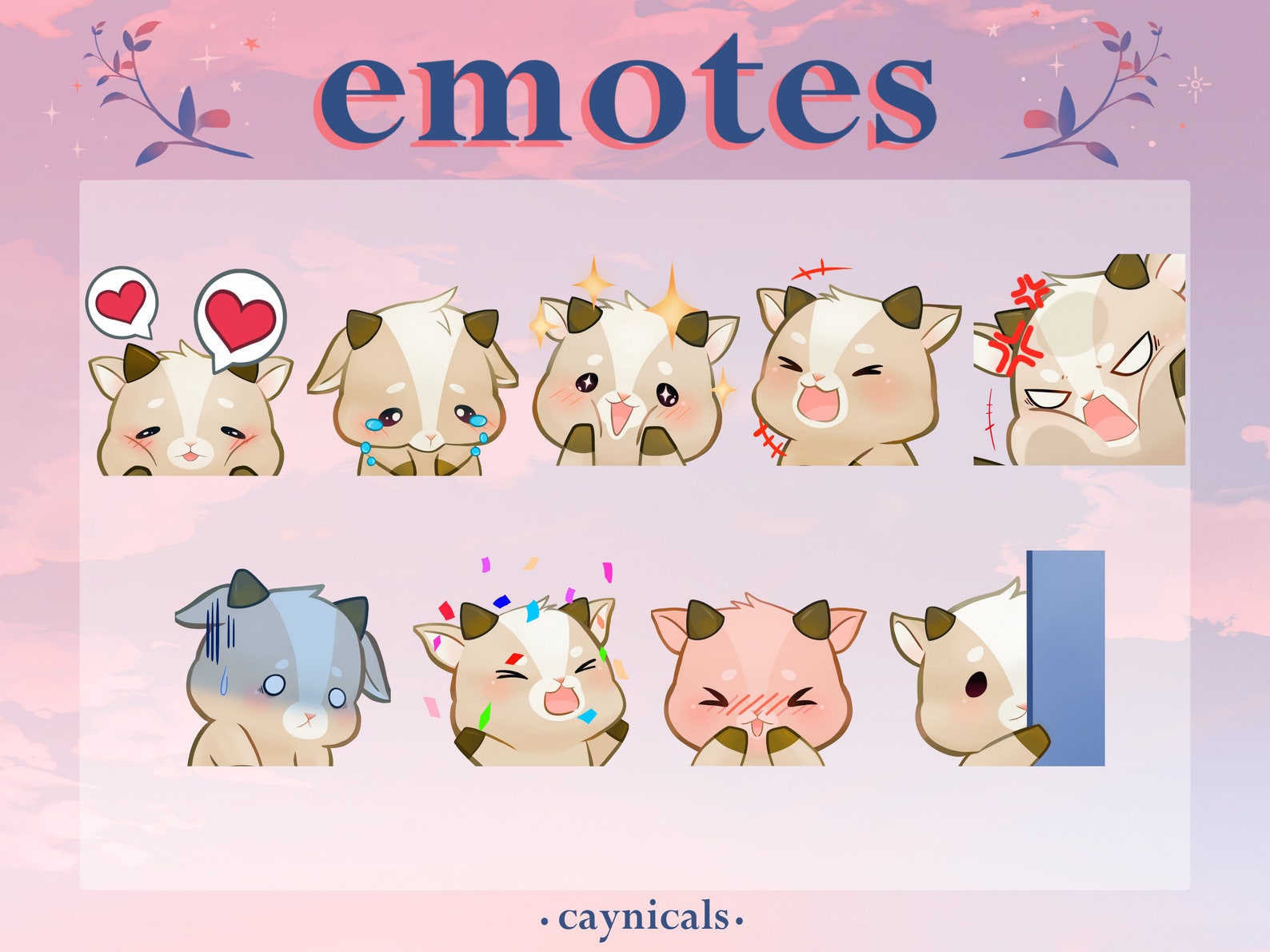 GOAT EMOTES 9 Twitch Discord Youtube Streaming - Etsy