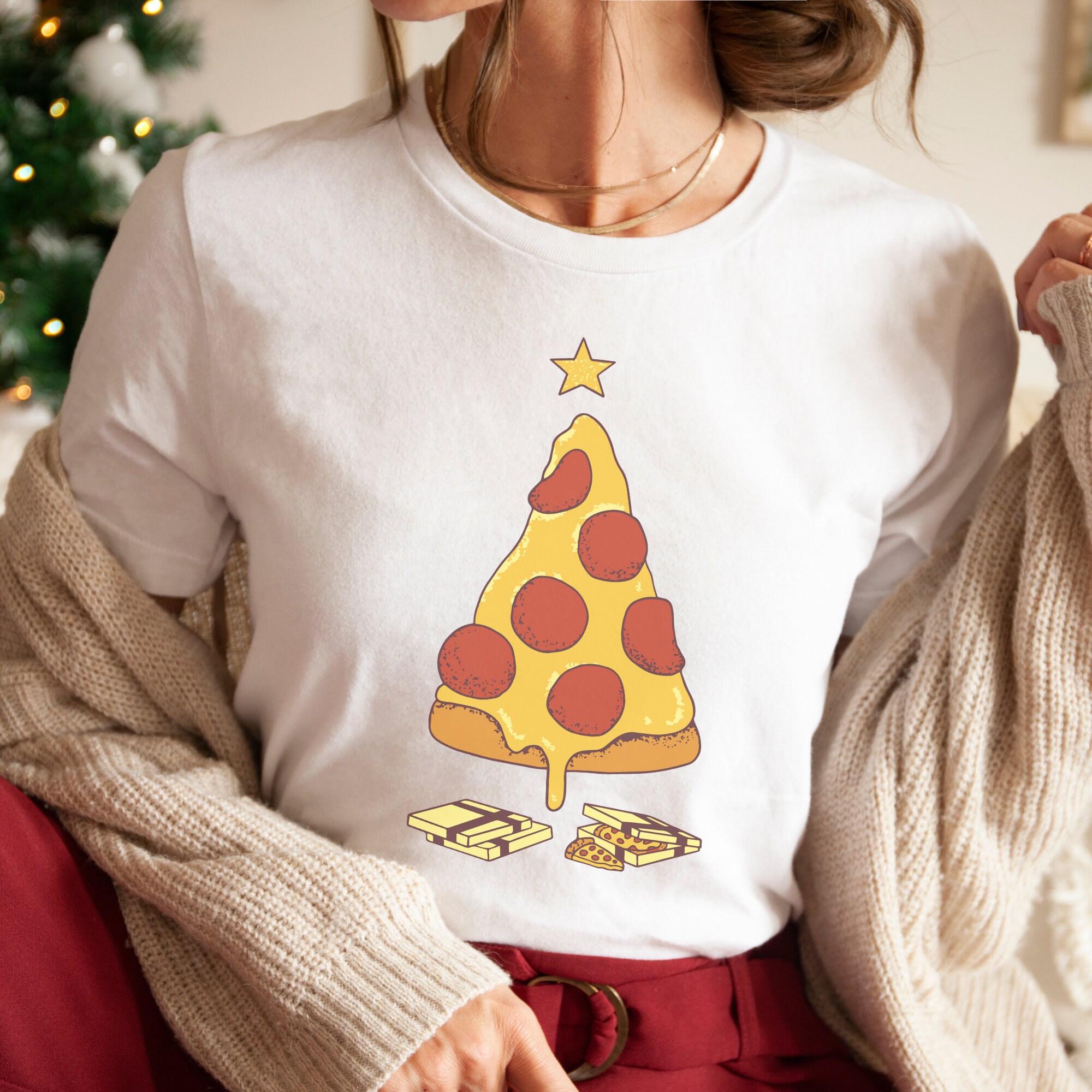 christmas pizza shirt
