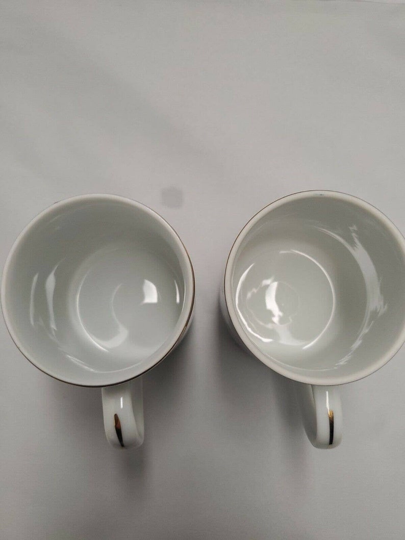 2 Vintage Disney Gold Rim Coffee MUGS Mickeys Parade & Snow Etsy