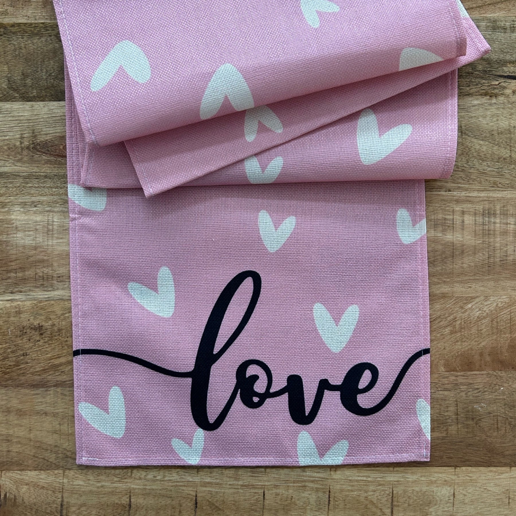 Valentine Rinner Valentine Table Runner Table Runner Heart Table Runner Pink Table ...