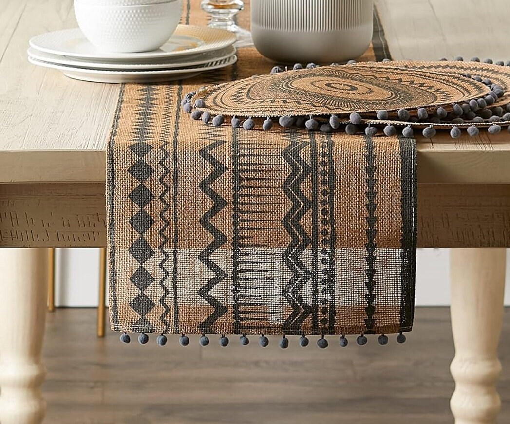 Southwestern Table Runner - Table Runner - Mineral Table Runner - Aztec Table Runner - Log Cabin - Handmade Table Runner - Western - Woven