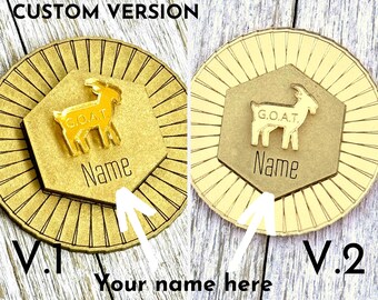 CUSTOM VERSION Goat gold magnet, Paris event, souvenir, gift for greatest of all time gymnast or athlete, collectible sports team 2024