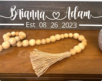 Handcrafted Custom Wooden Name Sign, Personalized and Made to Order, handmade lettering in white, engagement, wedding couple gift