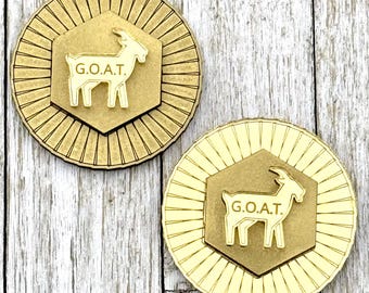 Goat, gold magnet, Paris event, souvenir, gift for greatest of all time, gymnast athlete, collectible sports team victory moment 2024