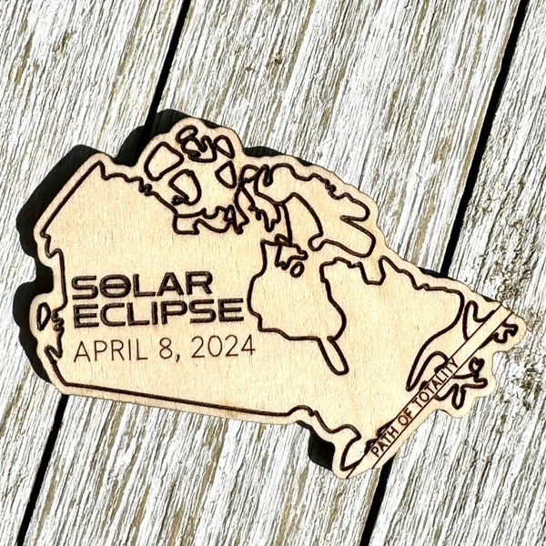 Aimant de l'éclipse de soleil Canada 2024, commémoratif, trajectoire de la totalité au Canada
