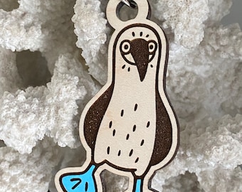 Blue-footed booby Keychain, Personalized Keychain, Custom Blue-footed boobyKeychain, Engraved Keychain, Custom Keychain, Galapagos keychain