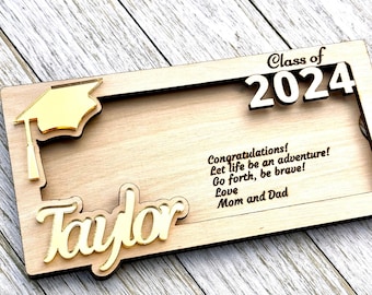 Personalized Graduation Canadian/US Money Gift Holder, Graduation Cash Holder, Custom Gift for, Class of 2024, Alternative Gift Card