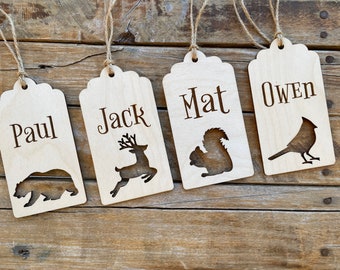 Tags for gifts, tags for stockings, tags for table place setting, Christmas tag, wedding, parties, family.