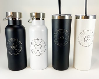 Travel Tumbler/Water Bottle with Custom Event Logo | Ship to home or travel destination