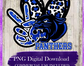 Panthers PNG, Azul y Negro, Deportes Escolares, Fútbol, Béisbol, Sublimación, Impresión DtG