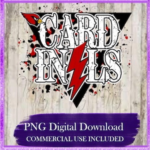 Cardinals PNG, School Sports, Sublimation, DtG, DtF