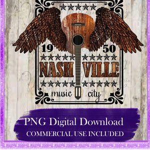 Nashville PNG, Musique country, Sublimation, Impression DtG