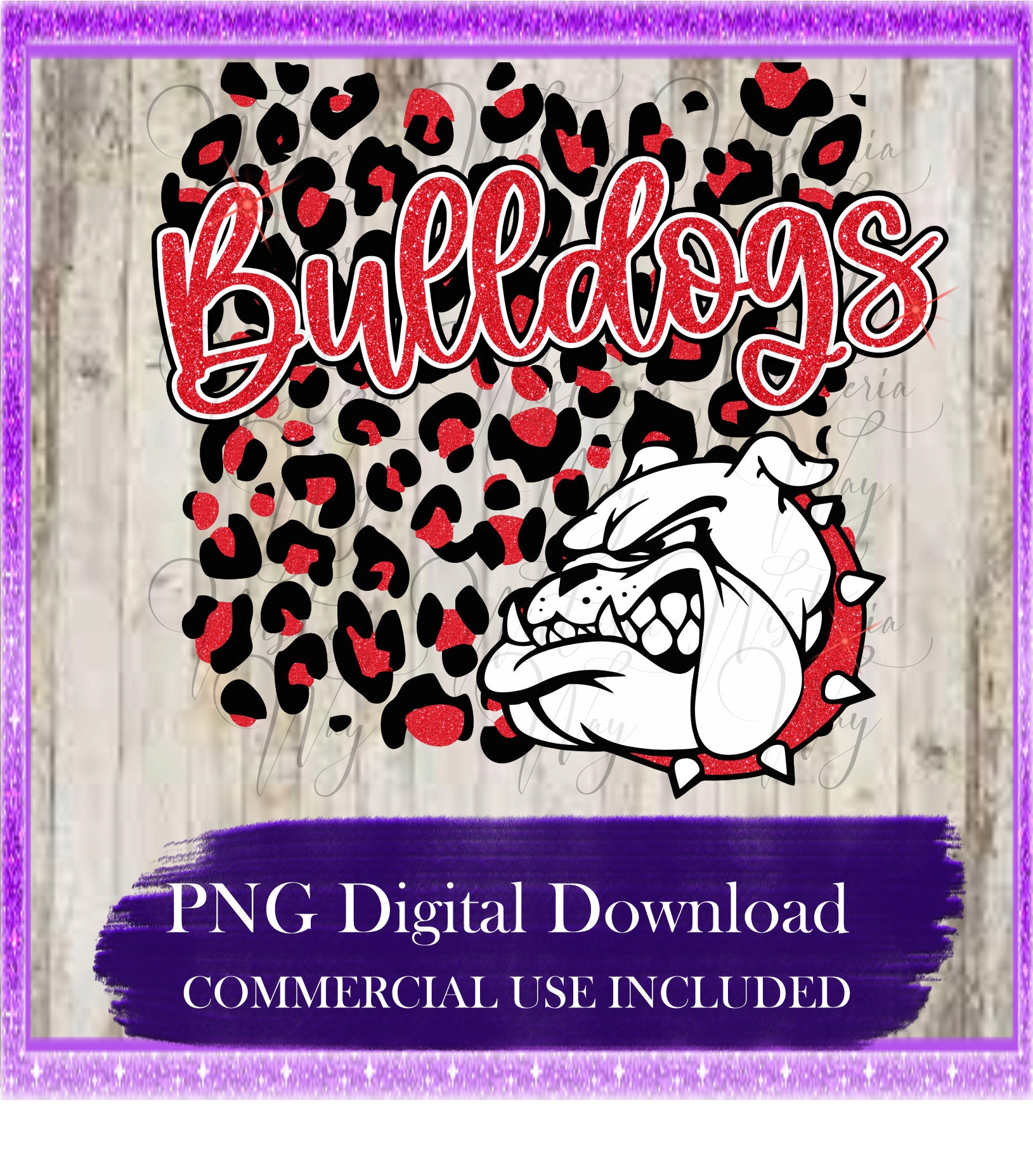 Bulldogs PNG, Black & Red, School Sports, Football, Baseball, Sublimation, DtG Printing