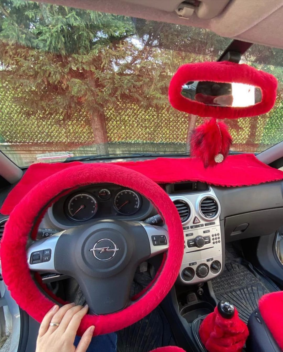 Protecteur de tableau de bord de voiture en peluche douce, tapis de  protection solaire, rose bonbon, accessoires de voiture pour femmes,  150x40cm -  France