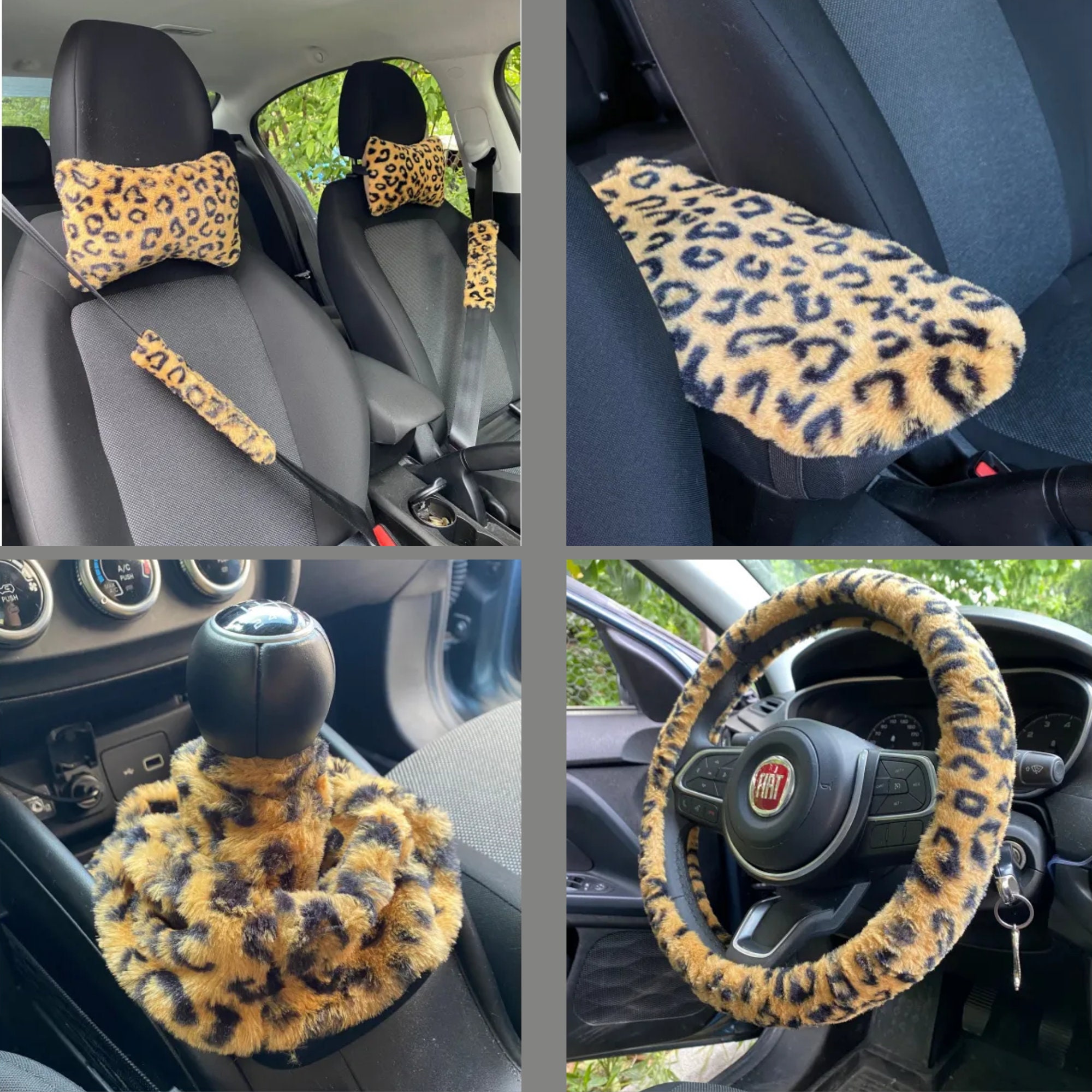 Leopard print steering wheel cover - .de