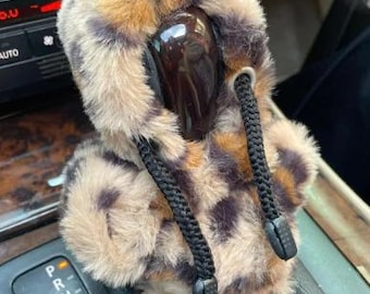 Plush Car Gear Shift Cover - Furry Gear Shifter Knob Cover - Aesthetic Car Interior Decor - Gift Idea