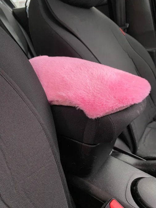 Pink Fuzzy Auto Zubehör Set, Auto Sitzbezüge Auto Armlehne