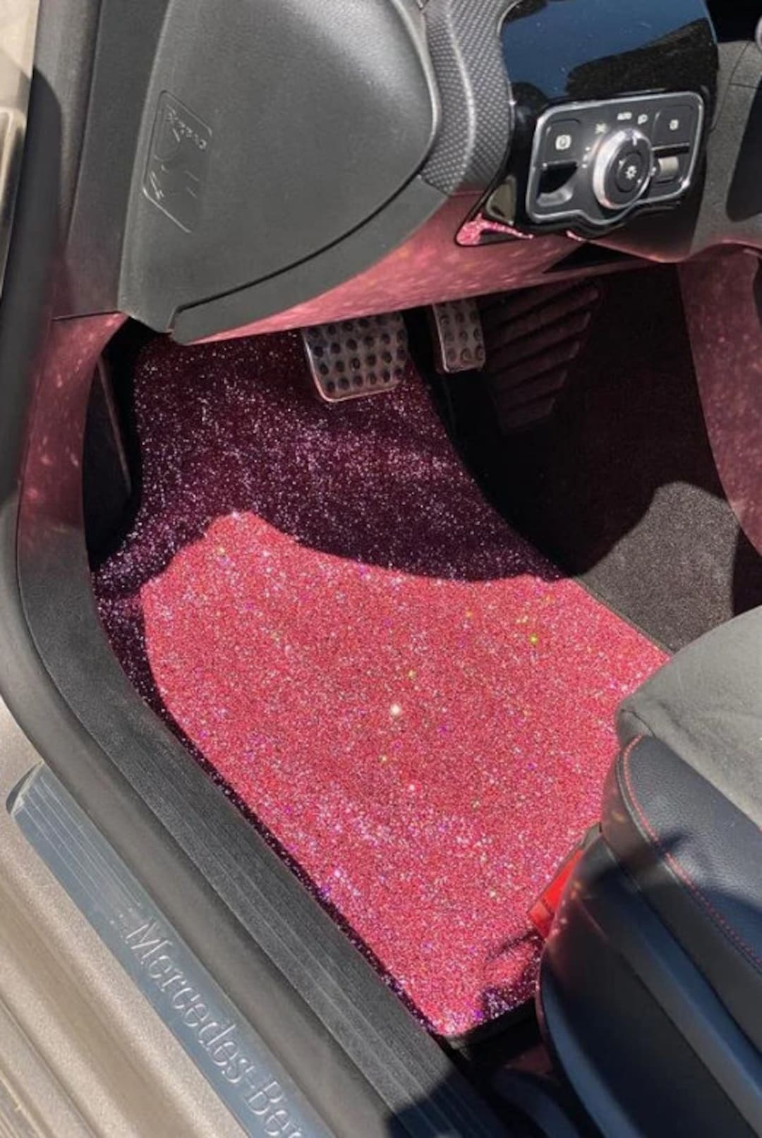 Pink Confetti Car Floor Mats, Sequin Car Mats, Floor Mats for Car, 4  Pieces, Car Floor Mats for Women 