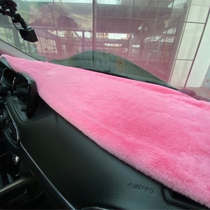 Soft Furry Plush Car Dashboard Dash Protector Dash Mat Sun Cover Pad Carpet Candy Pink 51 inch 15.7 inch, Pink Car Accesories For Women