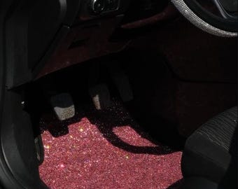 Pink Confetti Car Floor Mats, Swarovski Stones Car Mats, Floor Mats for Car, 4 pieces, Car Decor Women, Women Car Accessories, Car Rugs