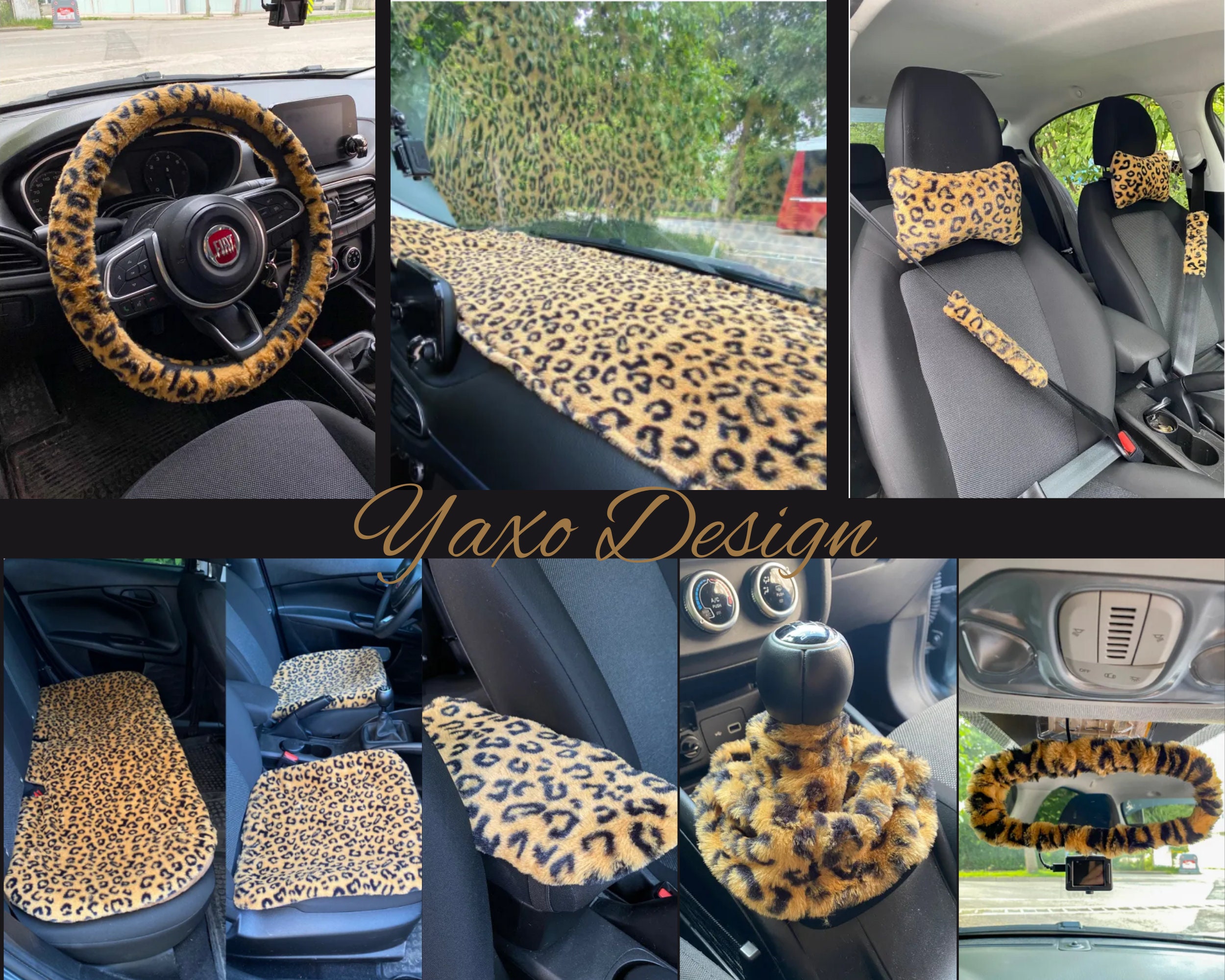 Leopard Faux Fur Furry Car Seat Covers Women Car Accessories Car Decor Car Seat Covers Pink Car Accessories Back Seat Cover Etsy