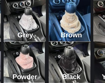 Fuzzy Gear Shift Cover and Handbrake Cover, Plush Car Accessories for Women, Cute Interior Decor, Cozy Car Gift