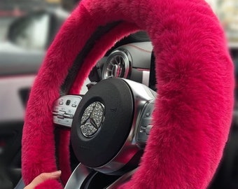 Fuzzy autostuurhoes voor dames - Auto-accessoires Stuurhoes - Auto-accessoires voor dames Stuurhoes - cadeau
