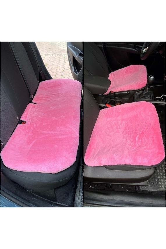 Pink fur 2024 seat covers