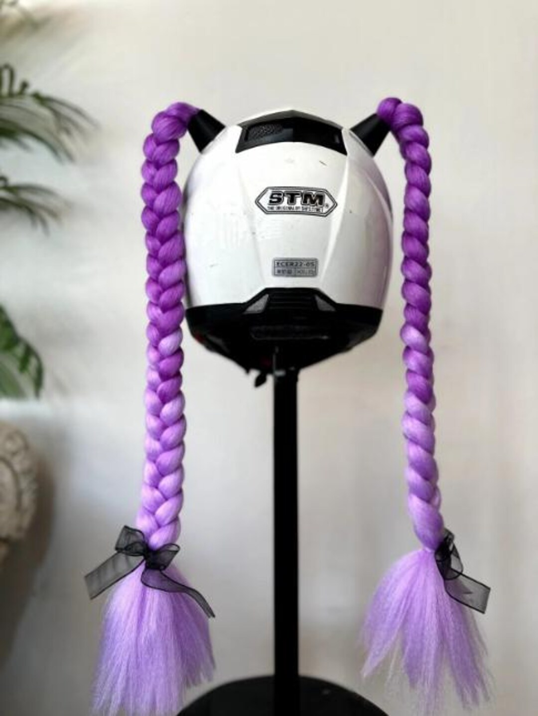 Helmet Braid Hair Extension 50 Cm Purple Ombre – Motorcycle Helmet ...