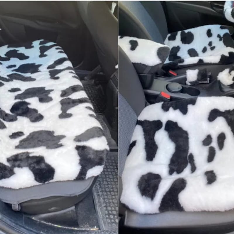Cow In Green Grass Print Pet Car Seat Cover