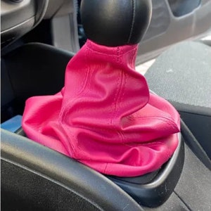 Pink Leather Car Accessories, Gear Shift Knob Cover, Handbrake Cover, Women Car Accessories, Gift