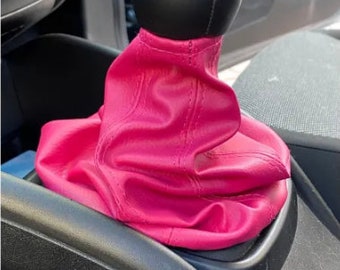 Pink Leather Car Accessories, Gear Shift Knob Cover, Handbrake Cover, Women Car Accessories, Gift