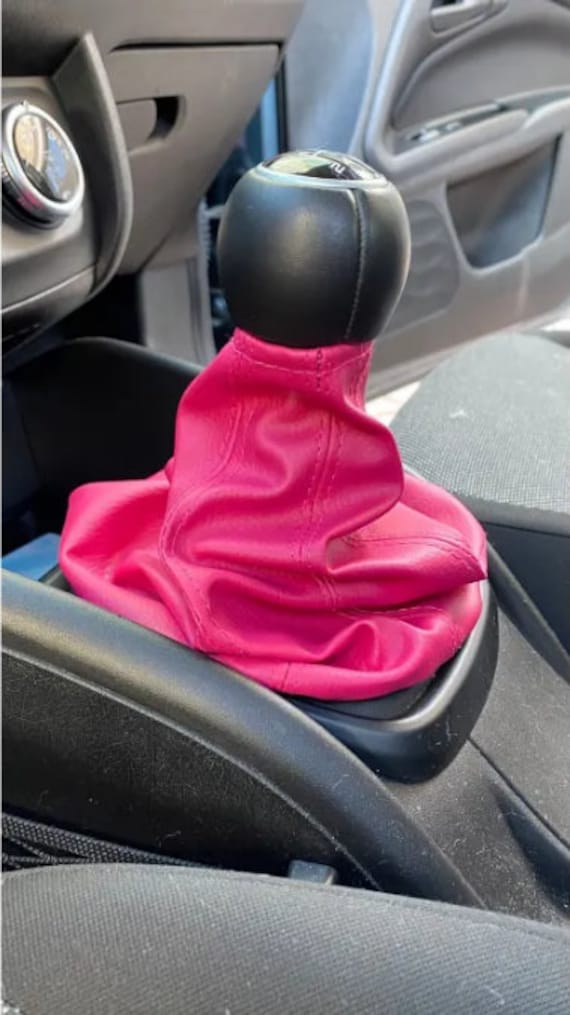 Pink Leather Car Accessories, Gear Shift Knob Cover, Handbrake Cover, Women Car Accessories, Gift