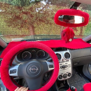 Soft Furry Plush Car Dashboard Dash Protector Dash Mat Sun Cover Pad Carpet Candy Pink 51 inch 15.7 inch, Pink Car Accesories For Women