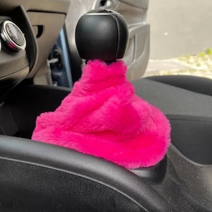 Pink Fuzzy Car Accessories, Gear Shift Knob Cover, Handbrake Cover, Women Car Accessories, Gift