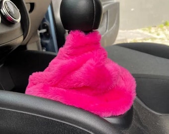 Fuzzy Gear Shift Cover and Handbrake Cover, Plush Car Accessories for Women, Cute Interior Decor, Cozy Car Gift