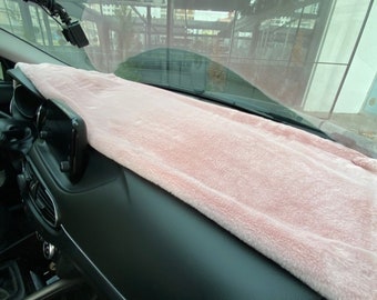 Soft Furry Plush Car Dashboard Dash Protector Dash Mat Sun Cover Pad Carpet Candy Pink 59 inch 15.7 inch, Pink Car Accesories For Women