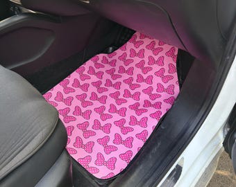 Alfombrillas rosas para coche, alfombrillas con lentejuelas, alfombrillas para coche, 4 piezas, alfombrillas para mujer, decoración para coche, accesorios para coche para mujer