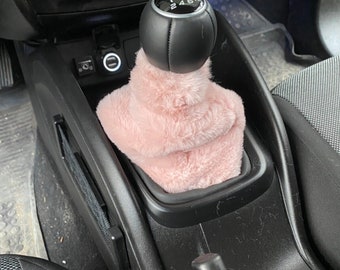 Fuzzy Gear Shift Cover and Handbrake Cover, Plush Car Accessories for Women, Cute Interior Decor, Cozy Car Gift
