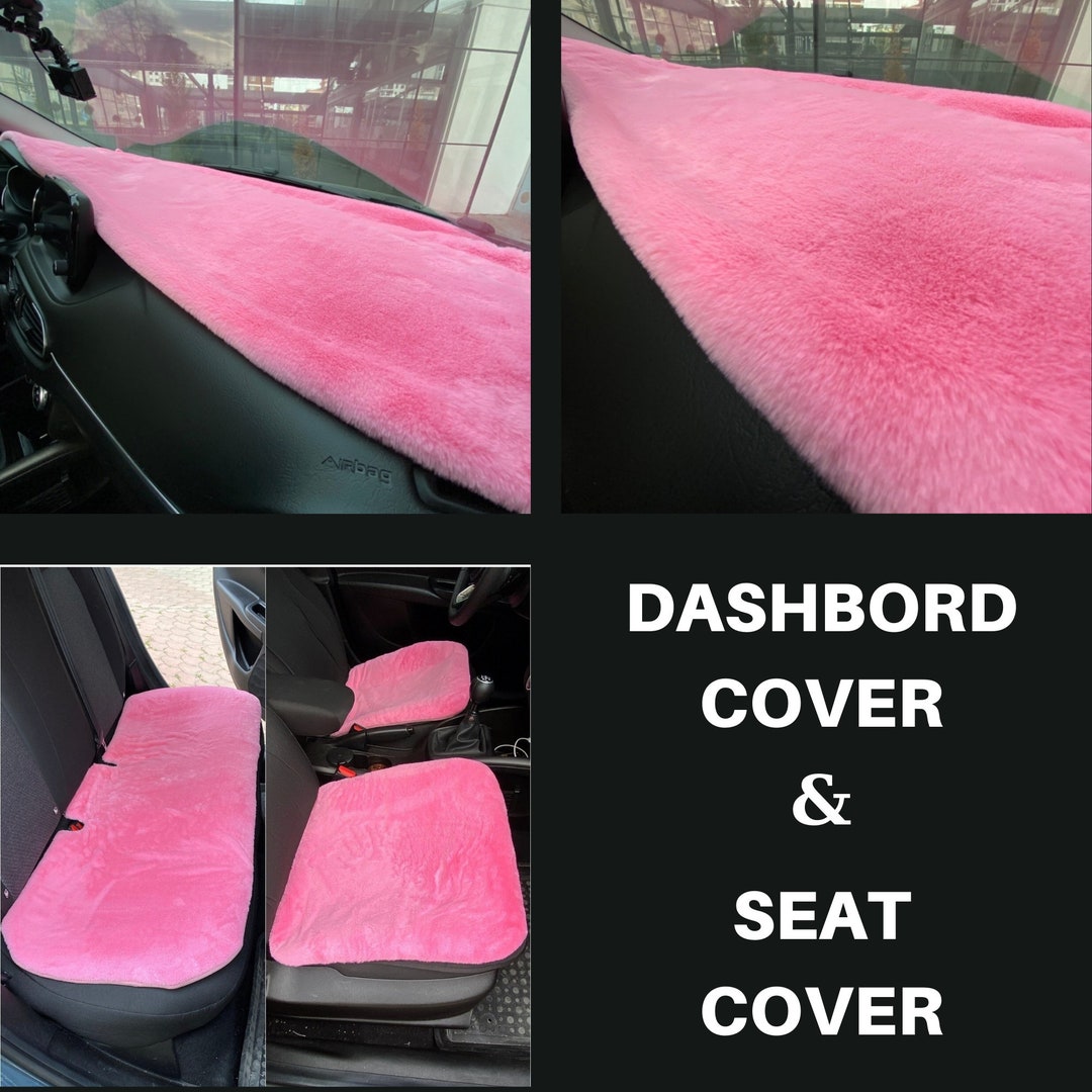 Pink fluffy seat online covers