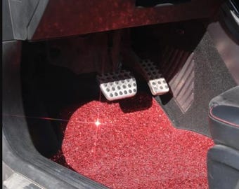 Alfombrillas de coche de confeti, alfombrillas de lentejuelas, alfombrillas para coche, 4 piezas, alfombrillas de coche para mujer, decoración de coche para mujer, accesorios de coche para mujer